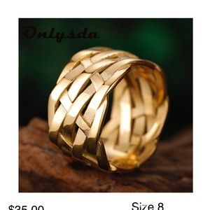 Brade ring gold plated 18K